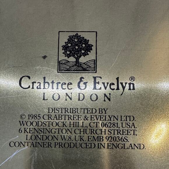 Vintage 1985 Crabtree and Evelyn Octagon Tin Farm Horse Chicken Tall Round - Picture 2 of 9